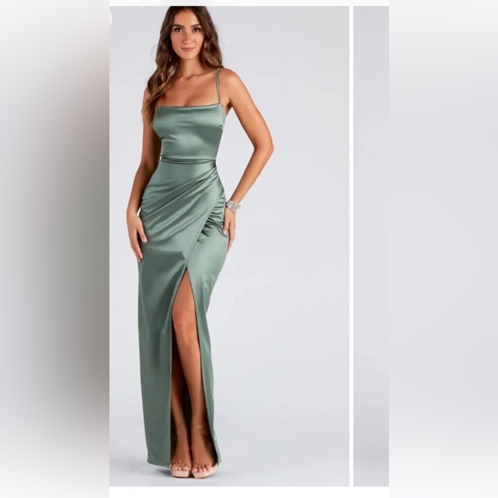 Windsor Sage Strapless Gown